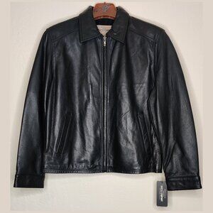 GUESS by Marciano Men’s Leather Jacket – Black – NEW (M) - Full Zip -NWT